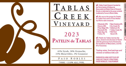 Tablas Creek 2023 Patelin de Tablas