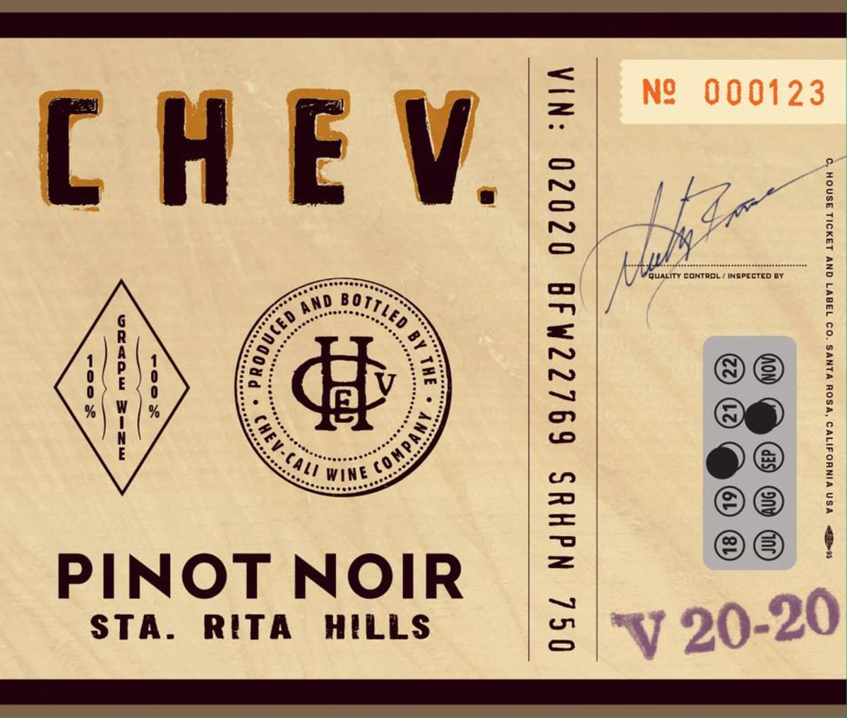Chev 2020 Sta. Rita Hills Pinot Noir