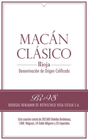 Bodegas Benjamin Rothschild and Vega Sicilia 2021 Macan Classico Rioja