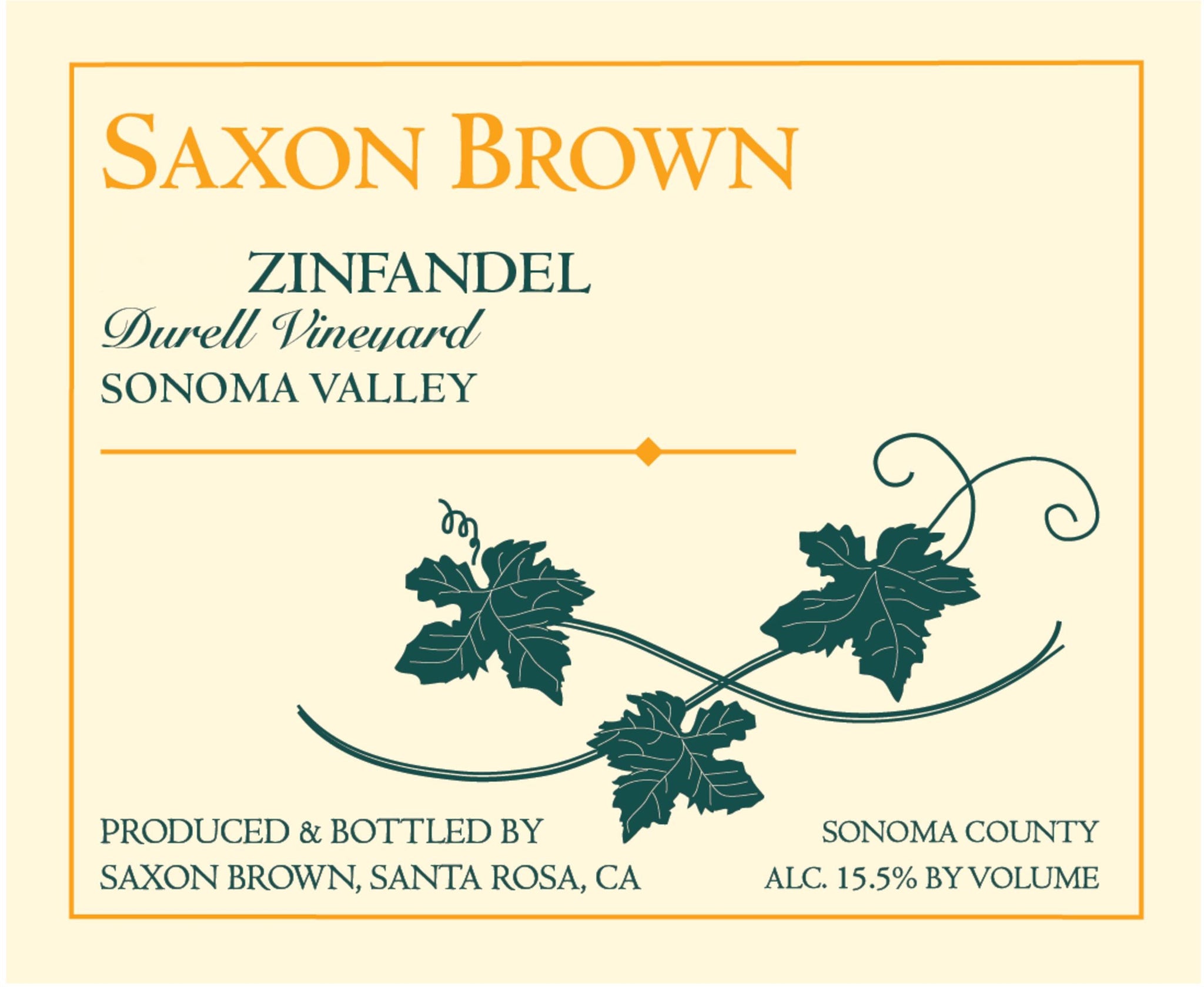 Saxon Brown 2017 Durell Vineyard Zinfandel